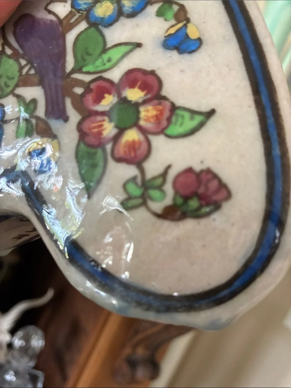 RARE antique Persian ceramic vase 5.5”